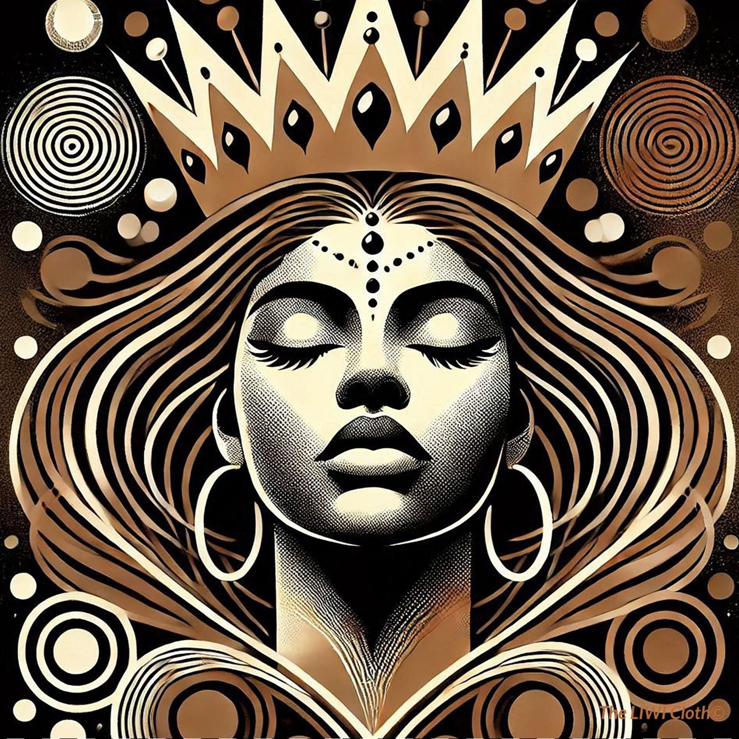 The LIWI Cloth©: Black Queen II (One, 22" x 22")
