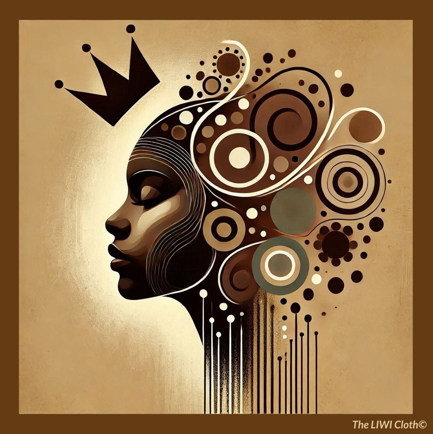 The LIWI Cloth©: Black Queen IV (One, 22" x 22")