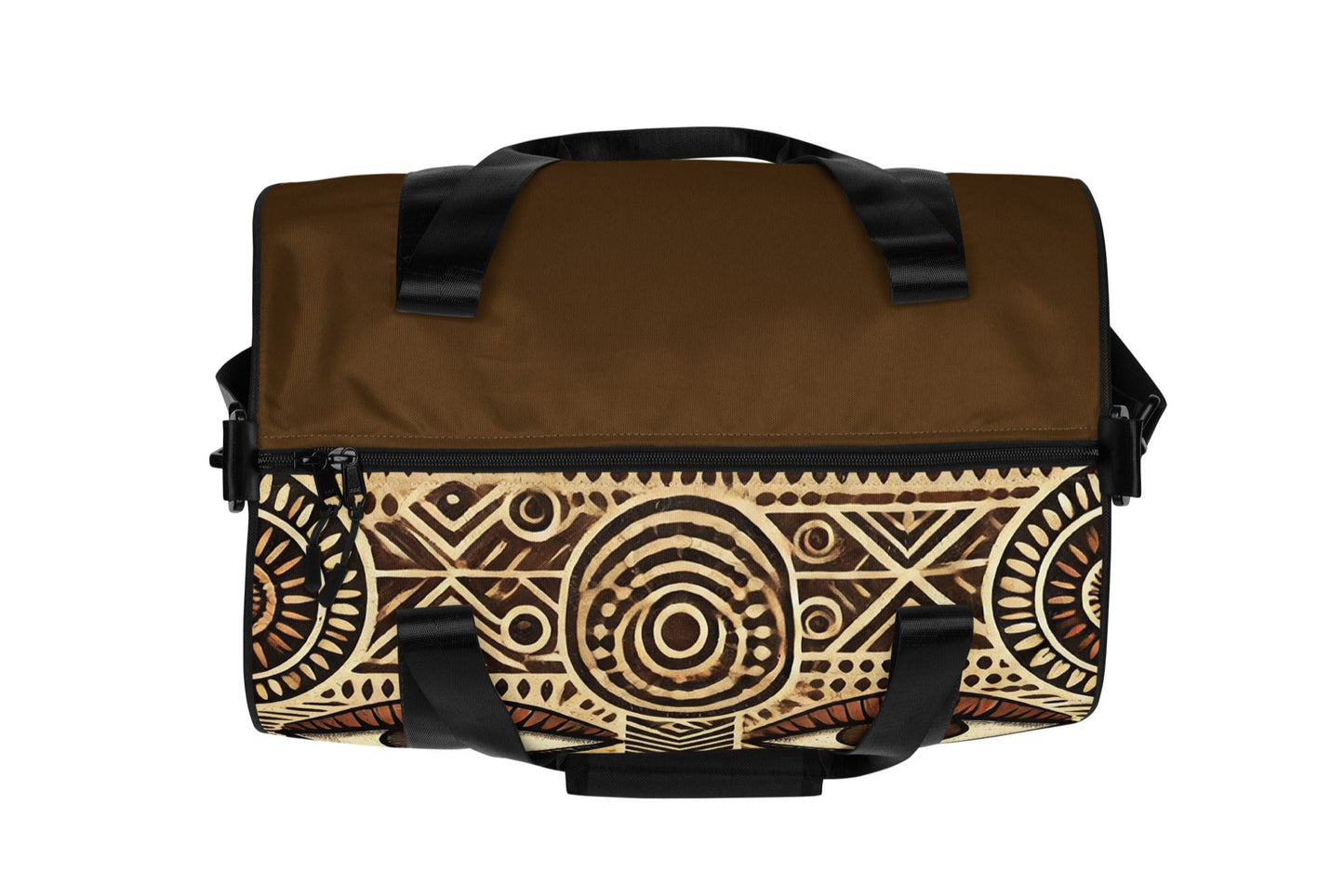 Top of brown eye print gym bag