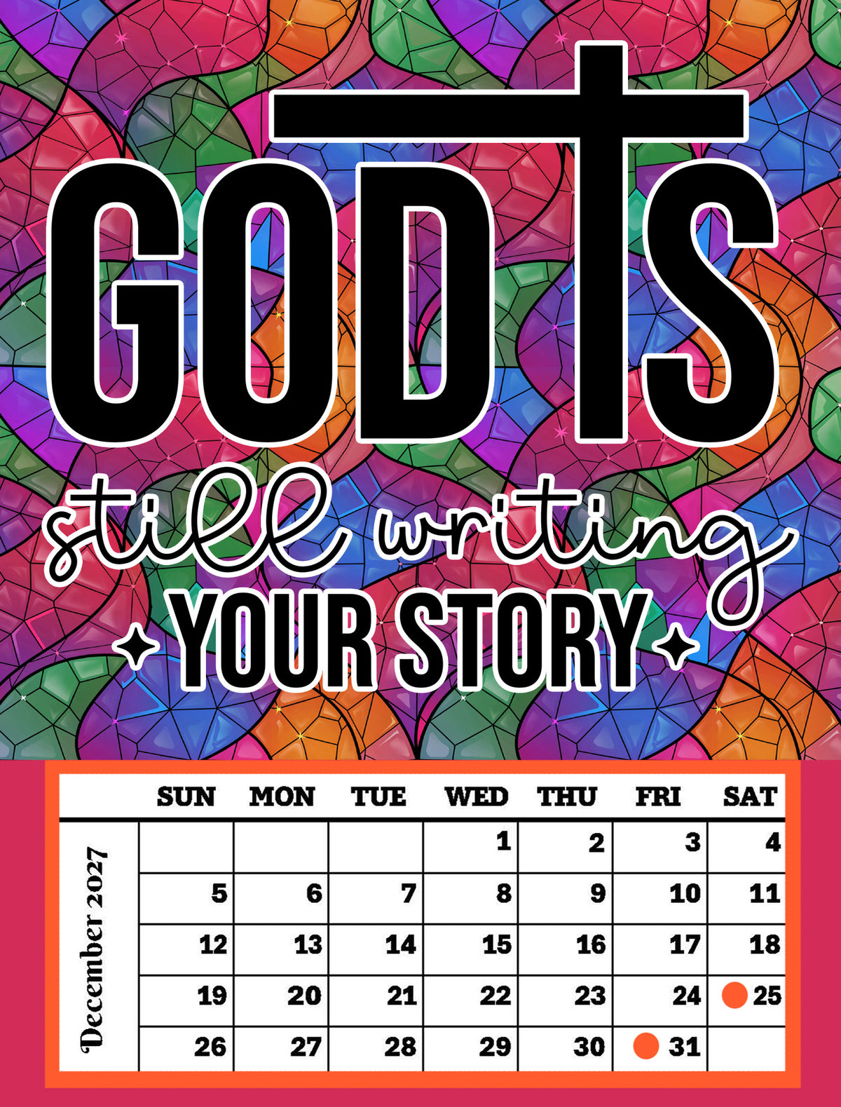 Year 2027 Calendar - Inspirations for Your Spirit (Set of 12, 1-Month 5x7 Canvas Prints)