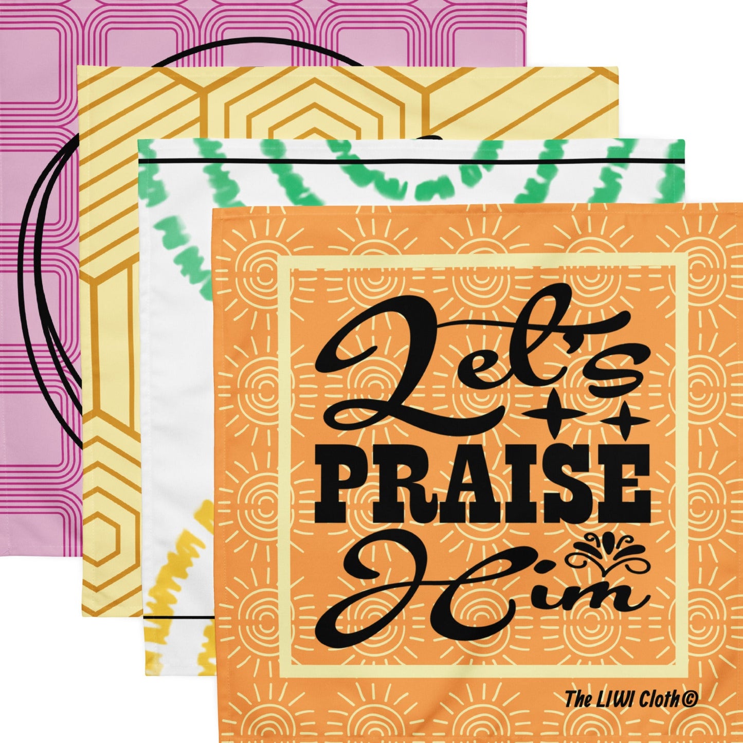 Front of four Praise LIWIs orange, white purple and gold in color