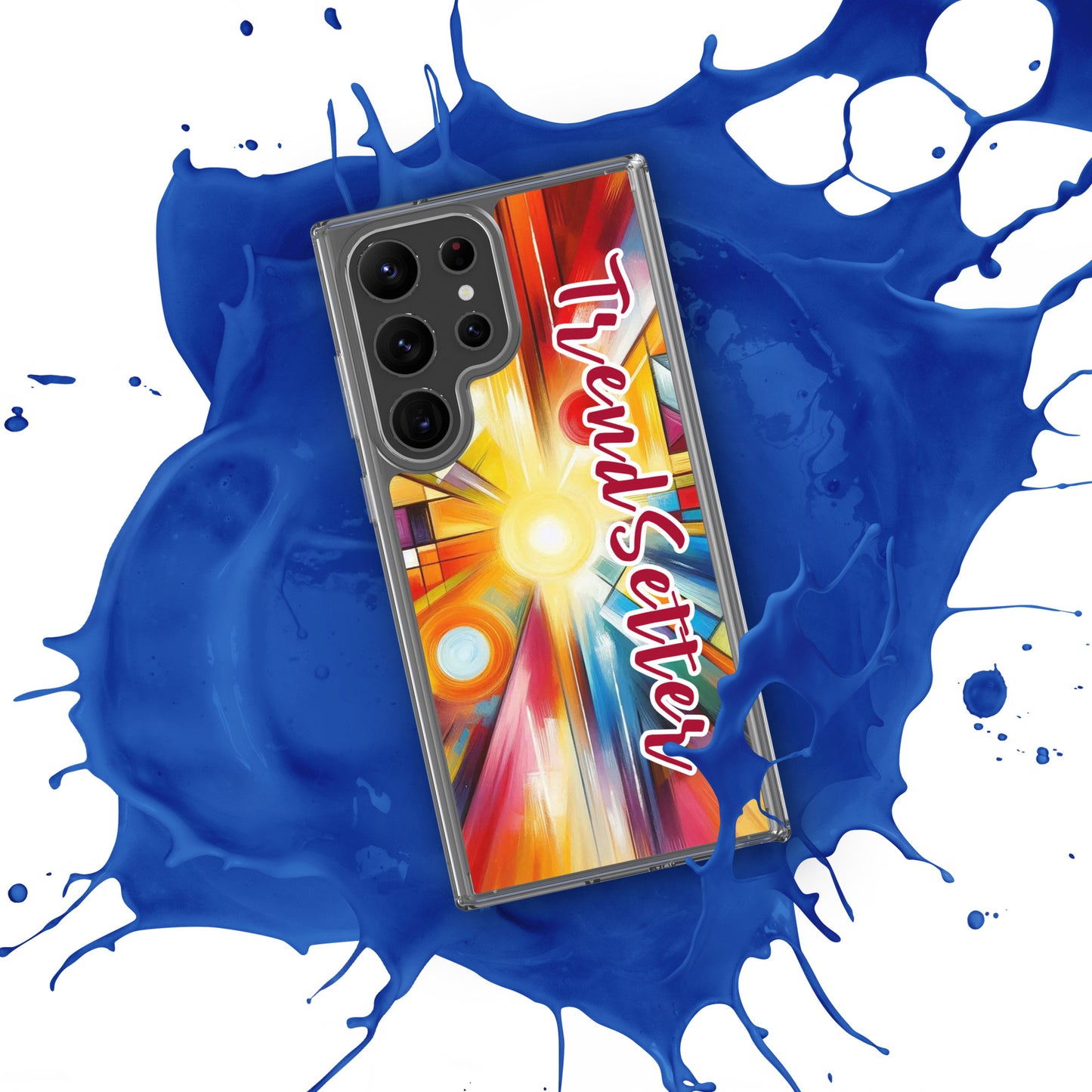 Front of TrendSetter Woke Samsung s23 ultra case with color burst print