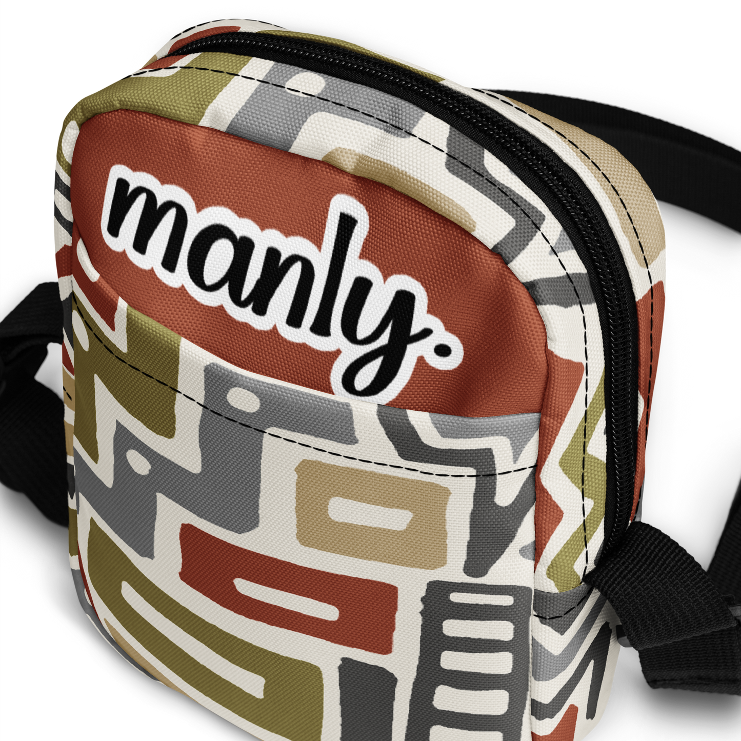 M is for Manly Tribal Tune Utility Crossbody Bag