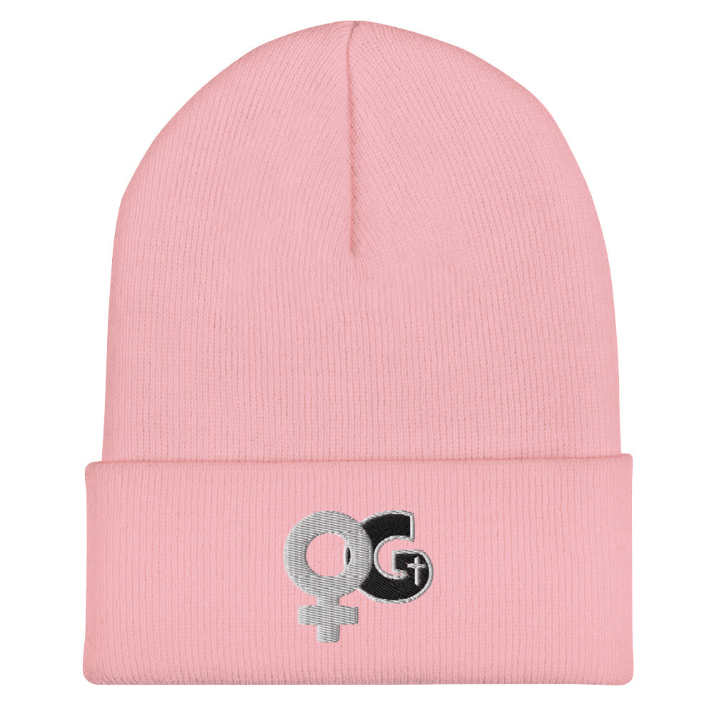 Lady of God Logo Embordered Acrylic Cuffed Beanie