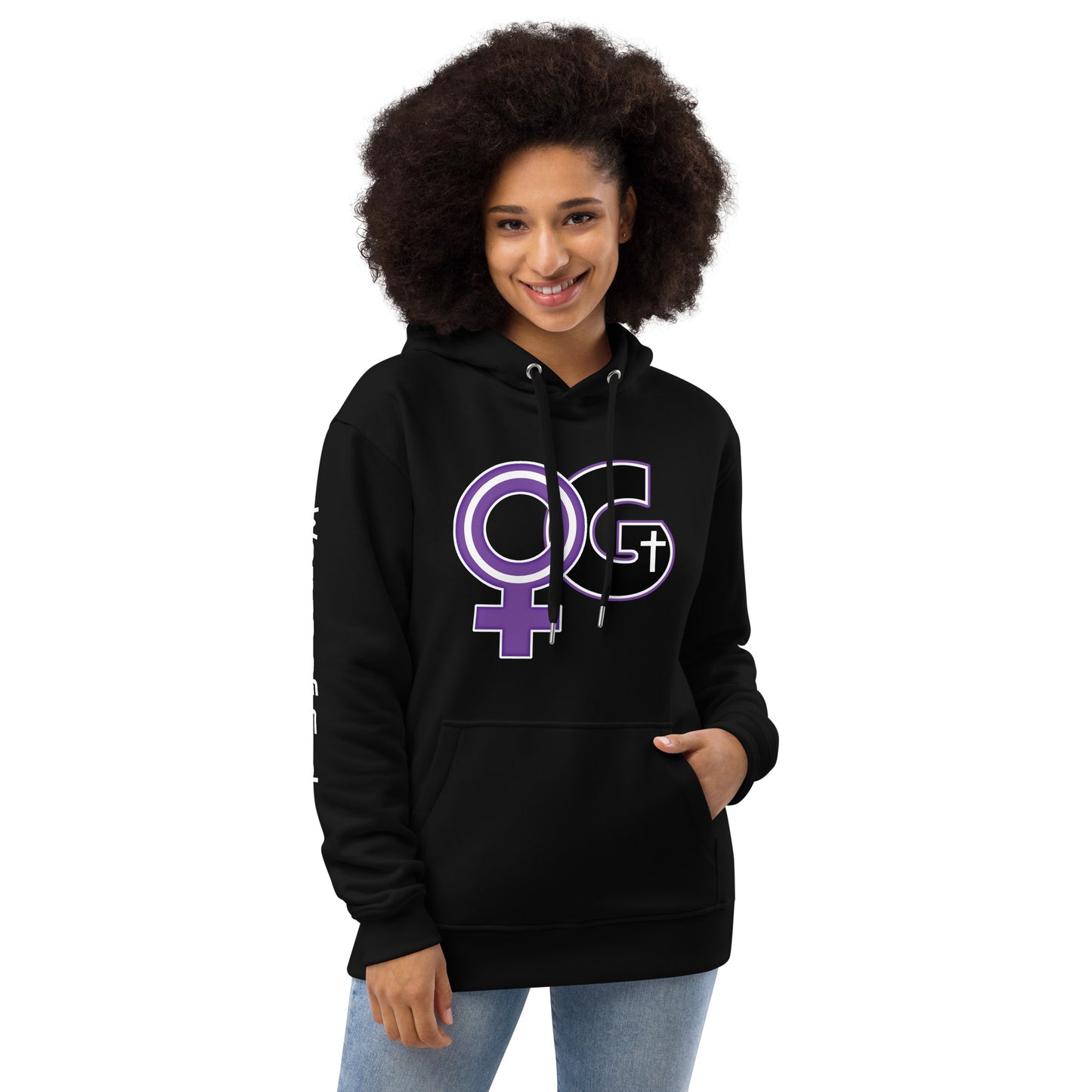 Lady of God Black Premium Eco Hoodie