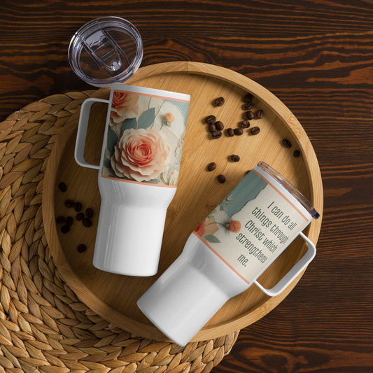 I Can Do All Things Travel Mug w/Handle, 25 oz