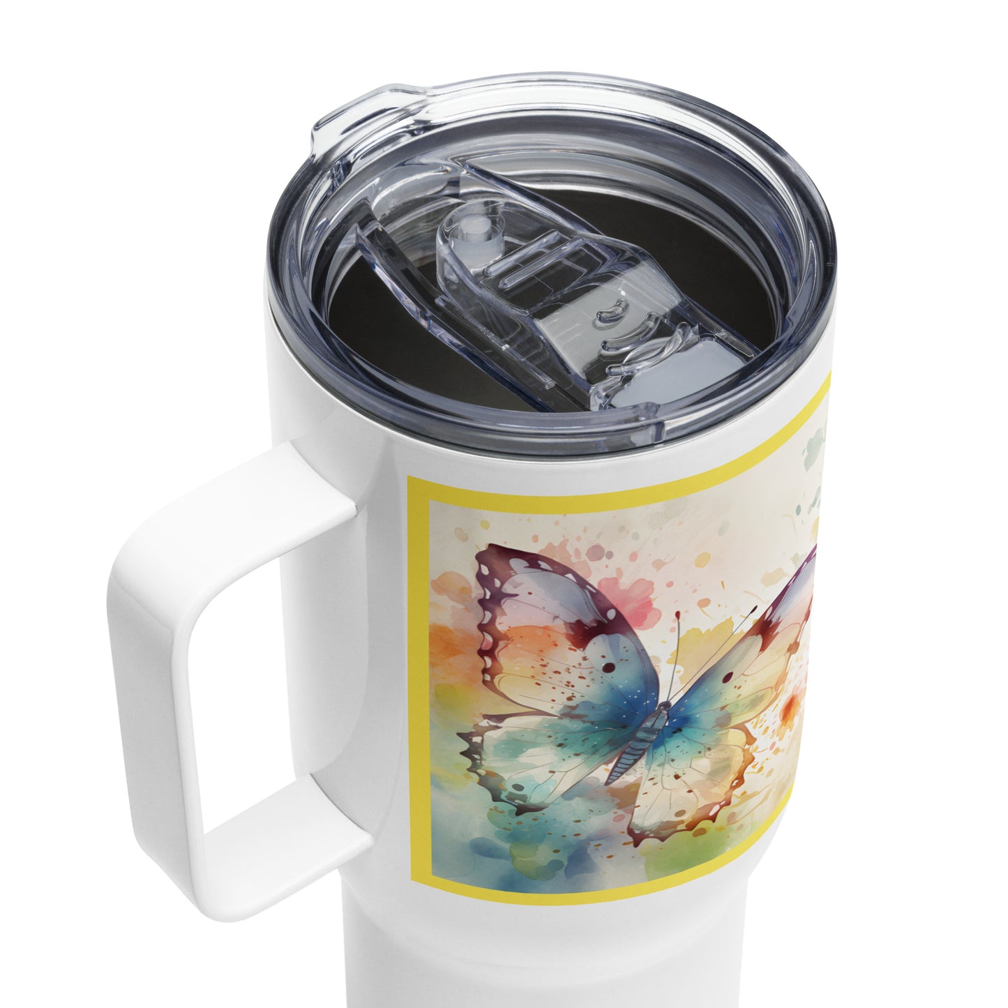 My Daughter Butterfly Travel Mug w/Handle, 25 oz