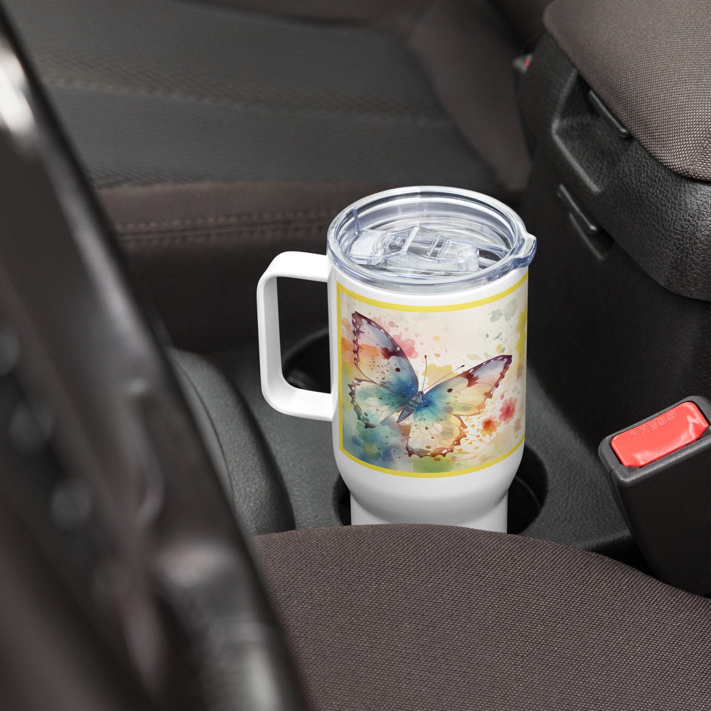My Daughter Butterfly Travel Mug w/Handle, 25 oz
