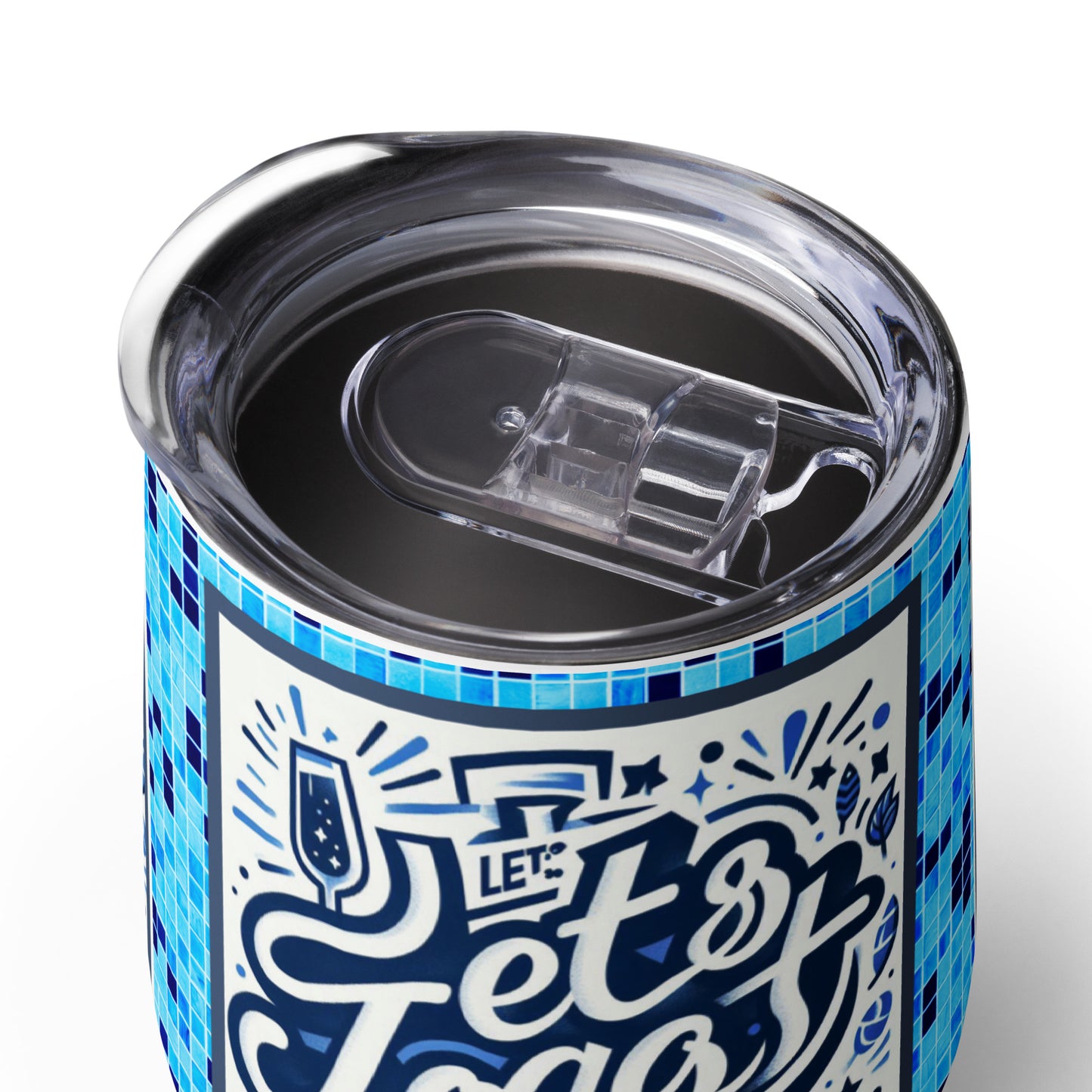 Let's Toast Blue Wine Tumbler, 12 oz