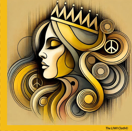 The LIWI Cloth©: Black Queen VI (One, 22" x 22")