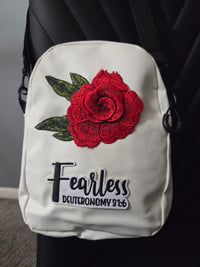 Teen's Fearless: Black and White Sneaker Cross Body Bag (Faux Leather and Cloth Blend)