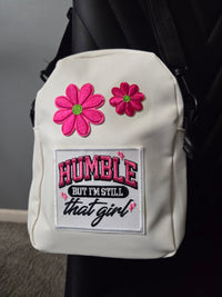 Teen's Humble: Black and White Sneaker Cross Body Bag (Faux Leather and Cloth Blend)
