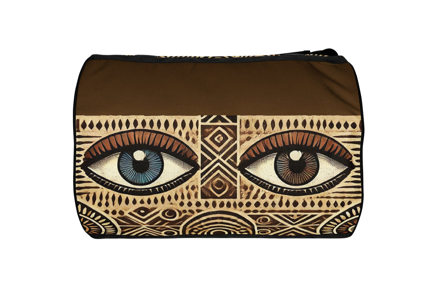 Bottom of brown eye print gym bag