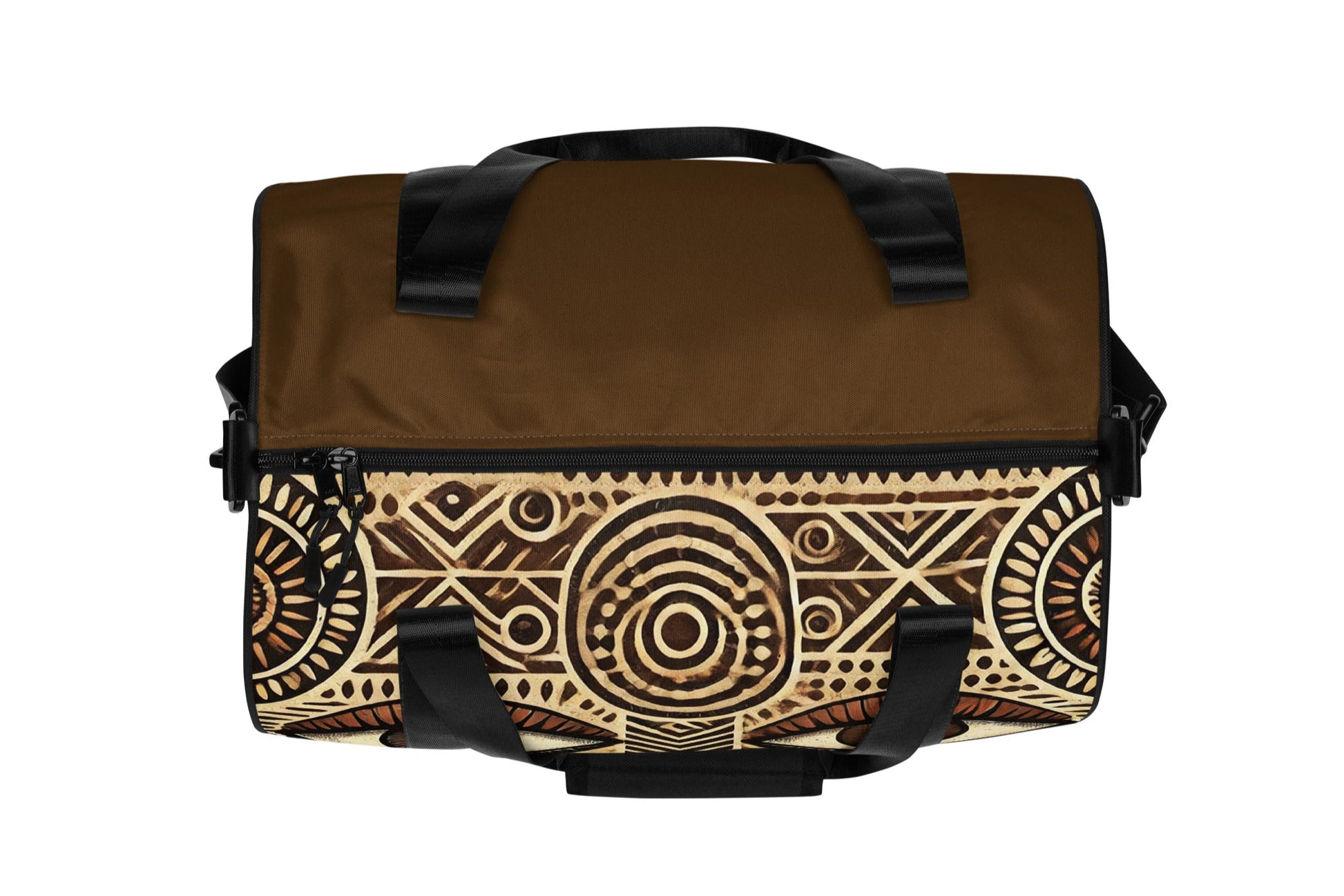 Top of brown eye print gym bag