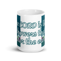 Flower Shower White Glossy Mug, 15 oz