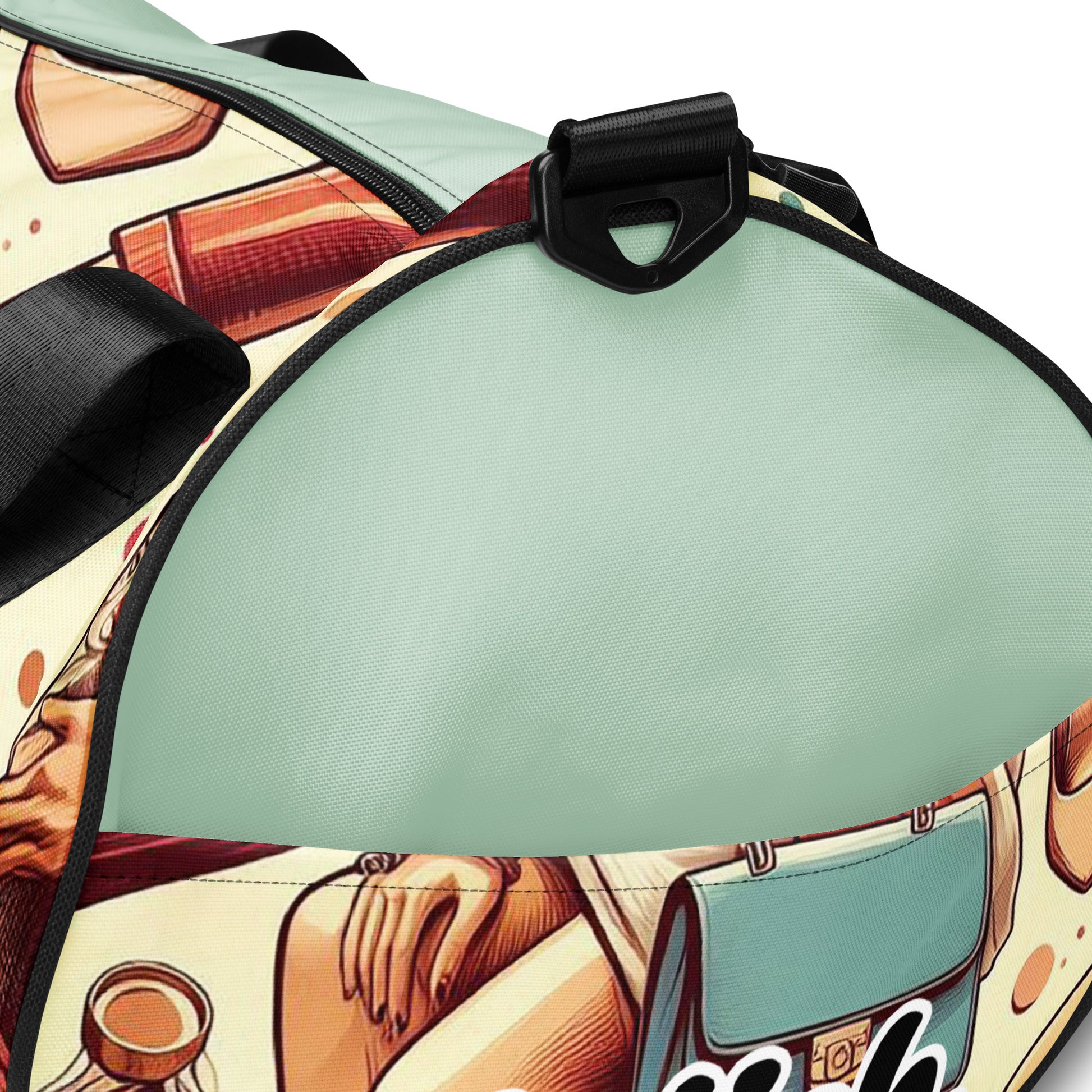 Pocket detail Girlish gym bag with shoe wear background