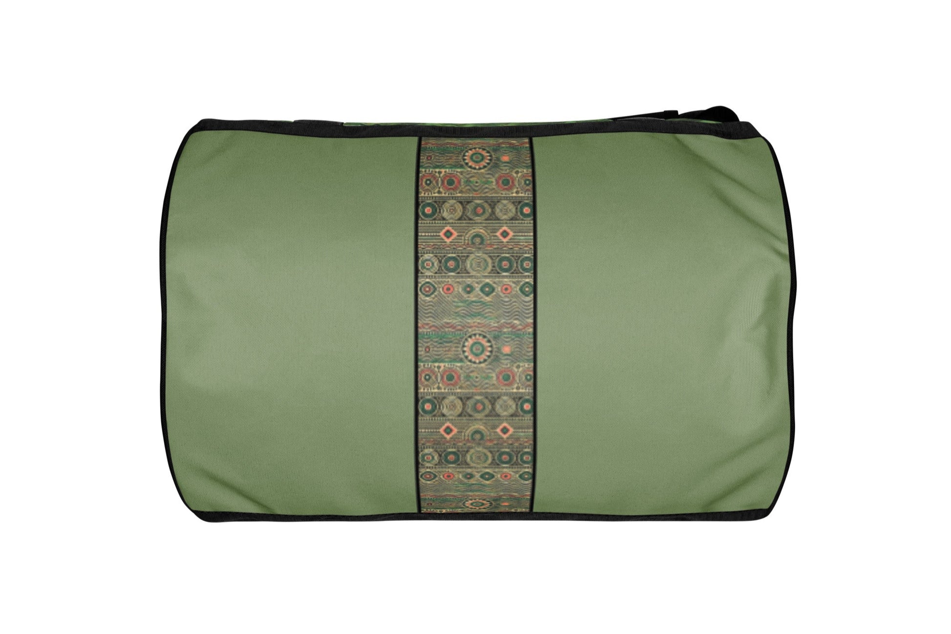 Bottom of green and pink print gym bag
