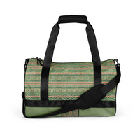 Green and Pink Print Gym Bag