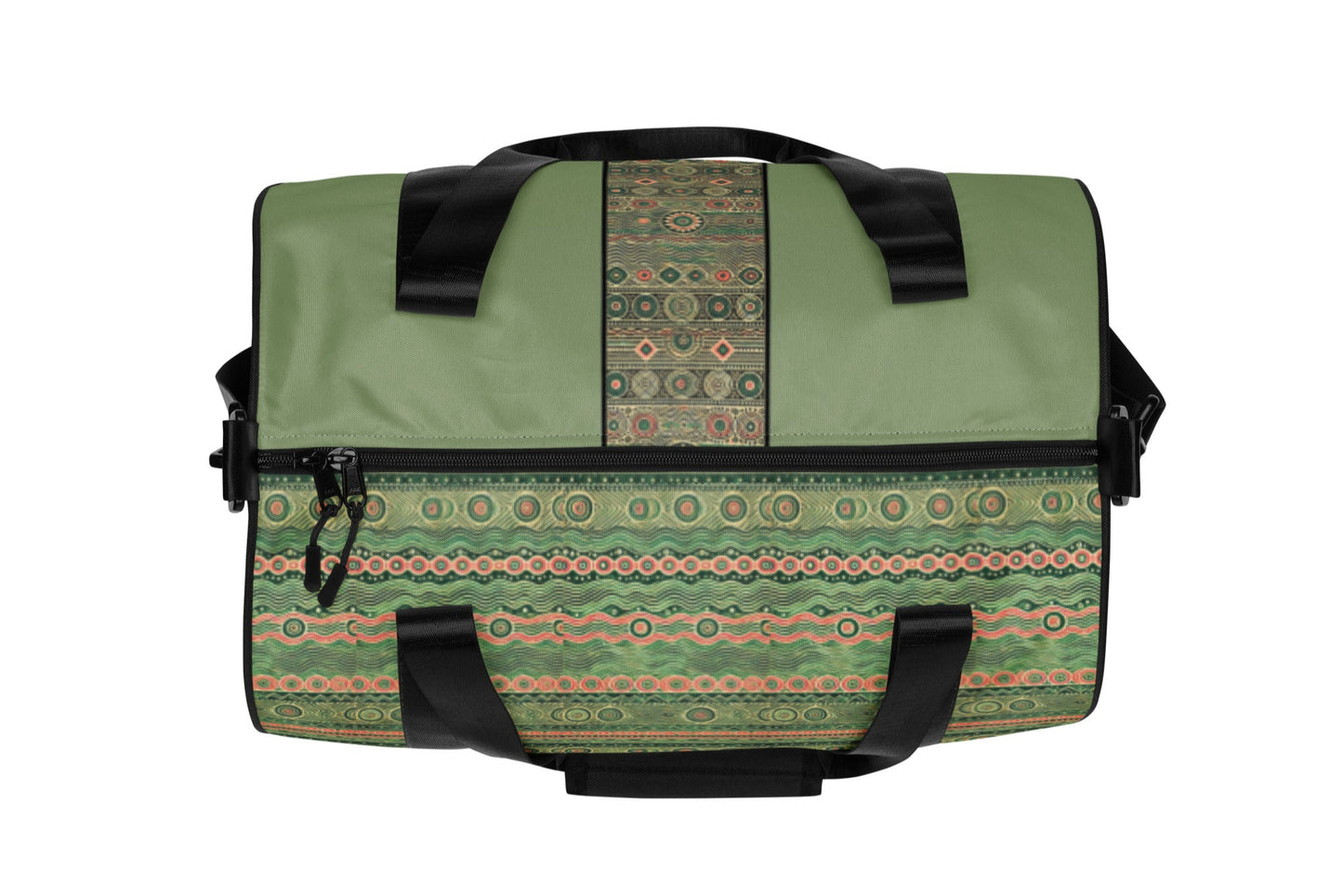 Top of green and pink print gym bag