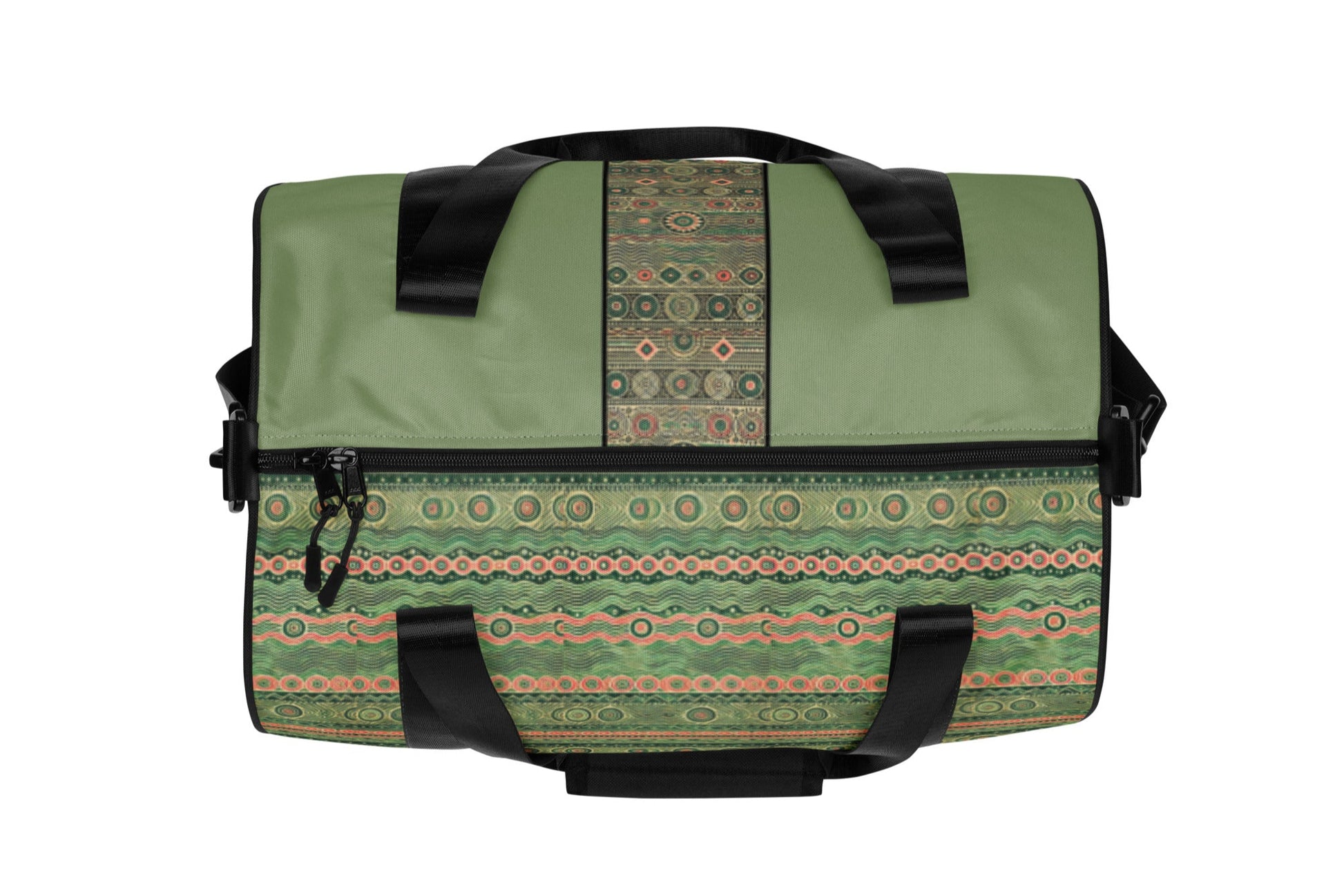 Top of green and pink print gym bag