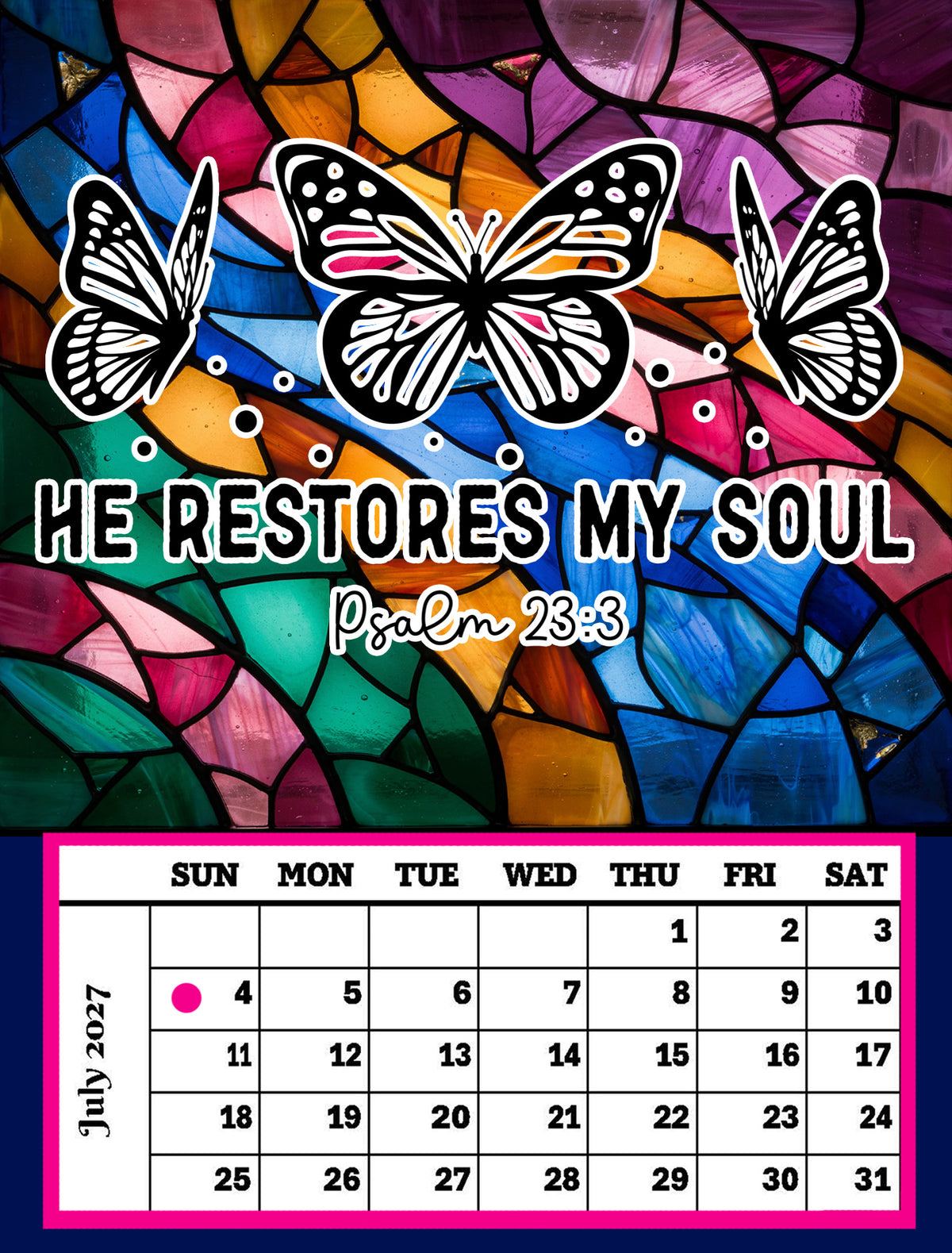 Year 2027 Calendar - Inspirations for Your Spirit (Set of 12, 1-Month 5x7 Canvas Prints)