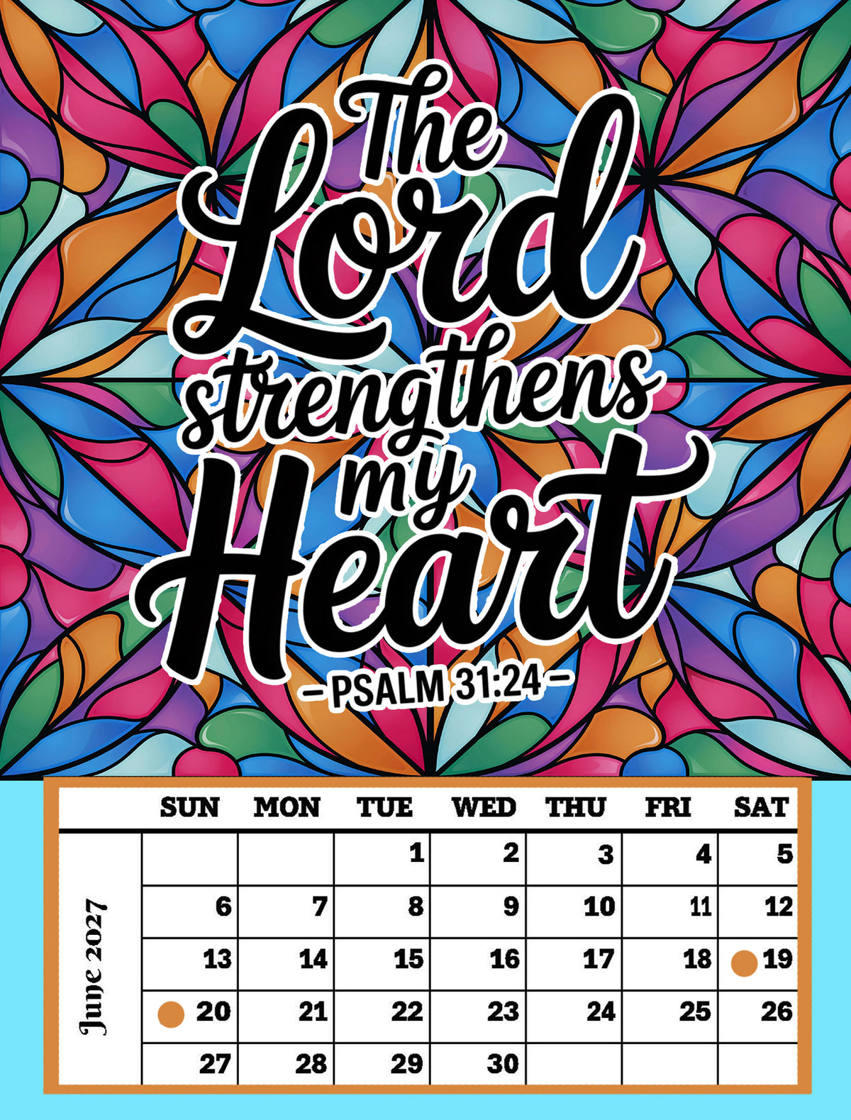 Year 2027 Calendar - Inspirations for Your Spirit (Set of 12, 1-Month 5x7 Canvas Prints)