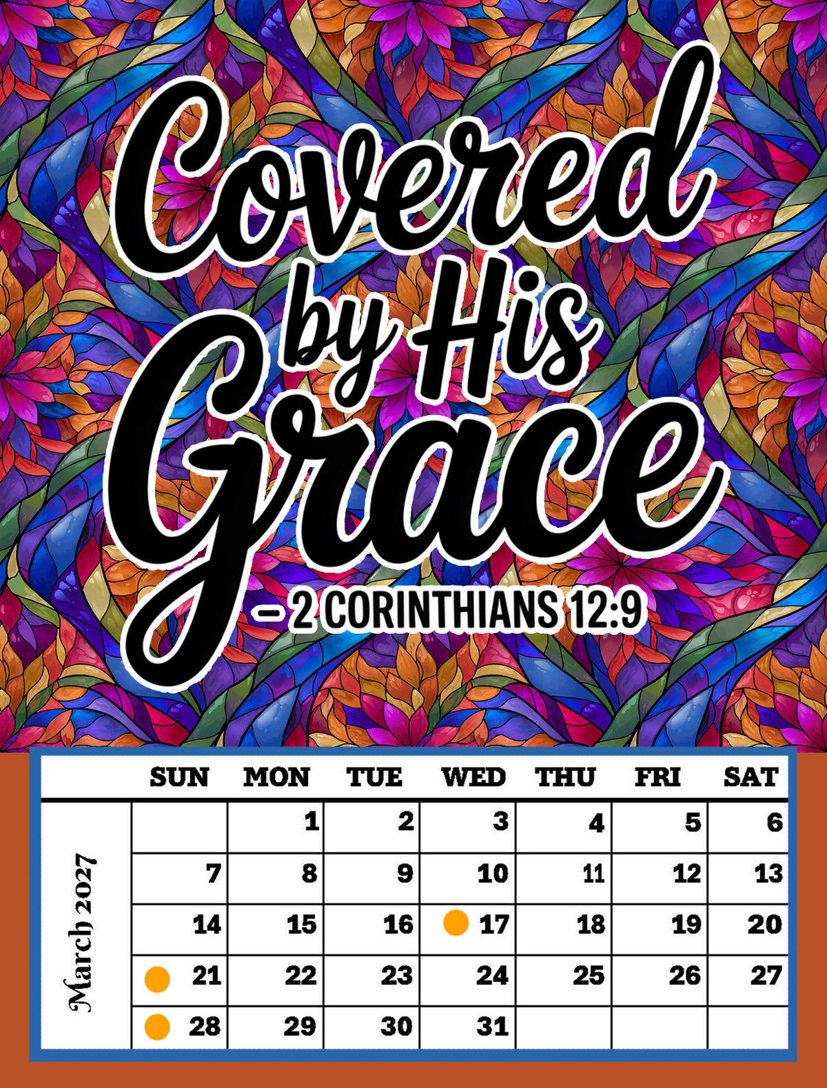 Year 2027 Calendar - Inspirations for Your Spirit (Set of 12, 1-Month 5x7 Canvas Prints)