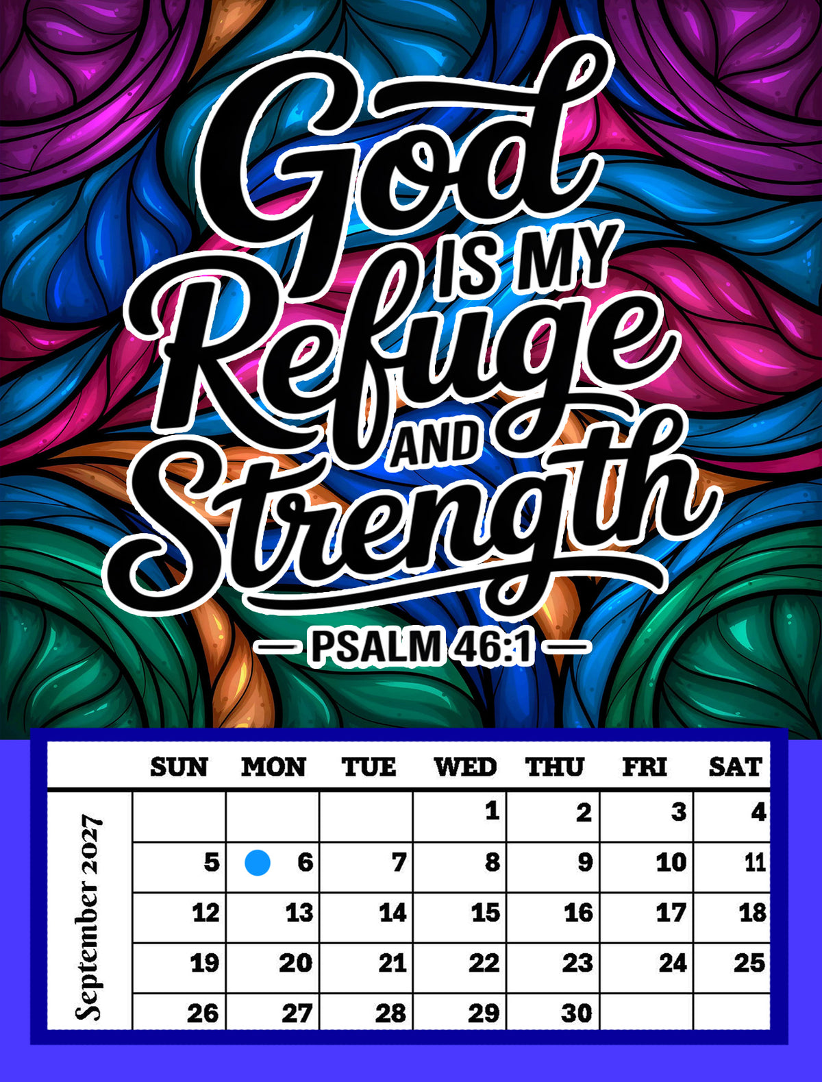 Year 2027 Calendar - Inspirations for Your Spirit (Set of 12, 1-Month 5x7 Canvas Prints)
