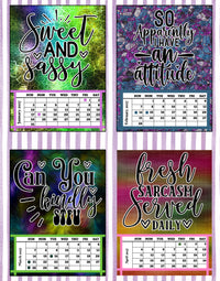Year 2027 Calendar - That Sarcastic Spirit (Set of 3, 4-Month 11x14 Canvas Prints)