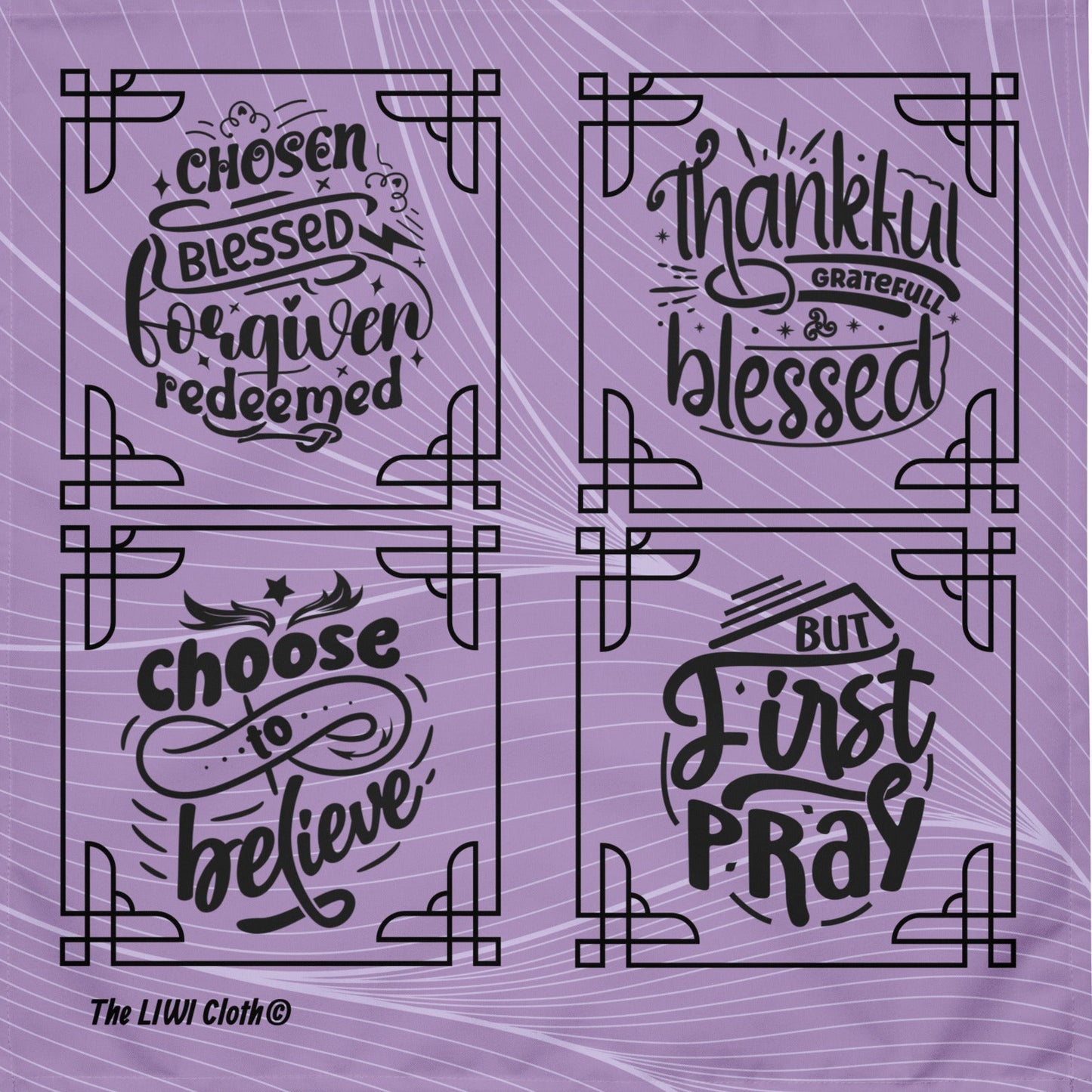 Front of purple LIWI with chosen and forgiven messages