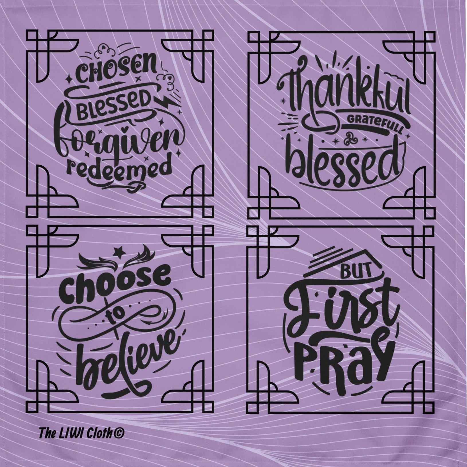 Front of purple LIWI with chosen and forgiven messages