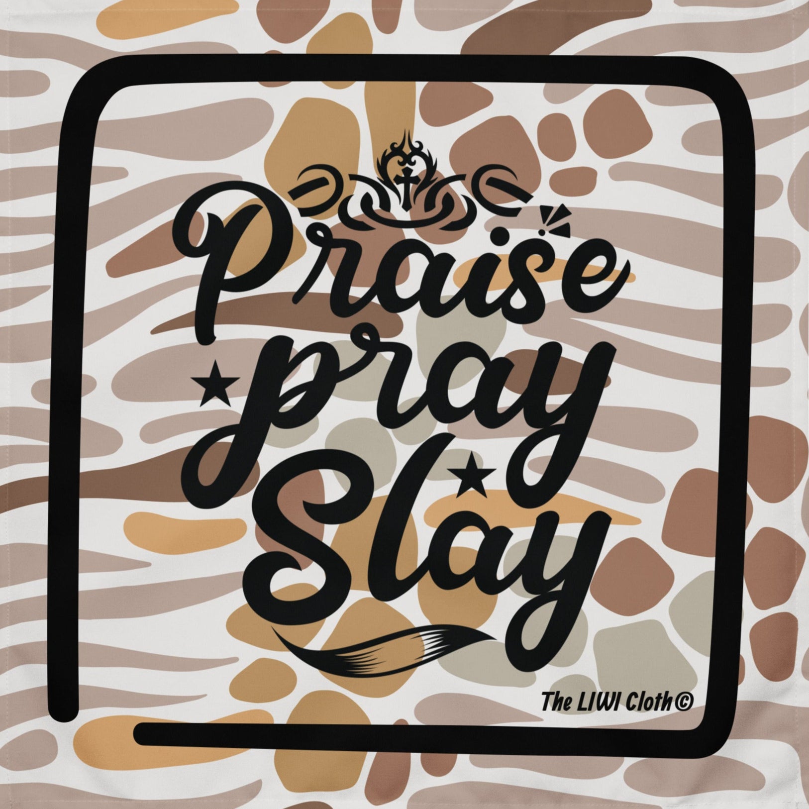 LIWI with colored shapes and text saying 'Praise pray and slay'