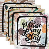 The LIWI Cloth©: Praise-Pray-Slay Too Variety (Set of 4, 20" x 20")