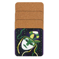 Mardi Masked Cork-Back Coaster (4 Items)
