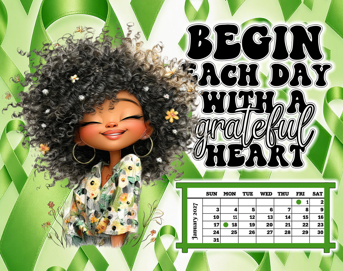 Mental Health Support Calendar 2027 (Set of 12, 8x10 Canvas Prints)