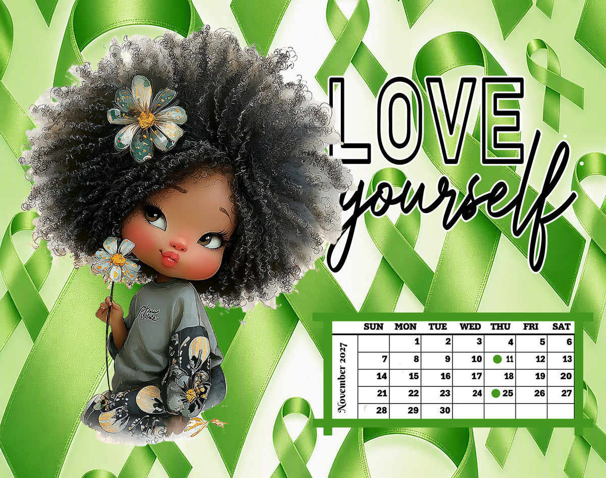 Mental Health Support Calendar 2027 (Set of 12, 8x10 Canvas Prints)