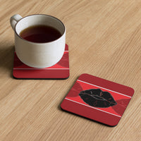 Naturally Sweetened Cork-Back Coasters: Red (Coffee) (4 Items)