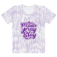 Praise Pray Slay Purple Poly-Blend T-Shirt