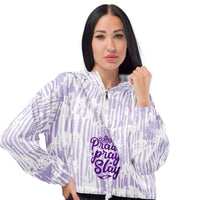 Praise Pray Slay Purple Poly Cropped Windbreaker