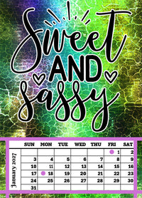 Year 2027 Calendar - That Sarcastic Spirit (Set of 12 1-Month 5x7 Canvas Prints)