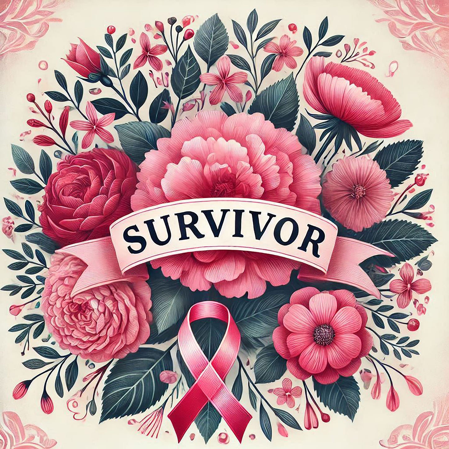 The LIWI Cloth©: Survivor Floral II (One, 22" x 22")