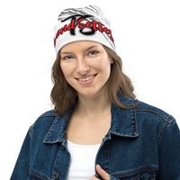 TrendSetter Black and White Unisex Poly-Blend Beanie