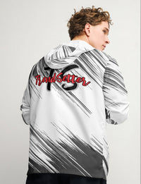 TrendSetter Black & White Poly Men's Lightweight Windbreaker