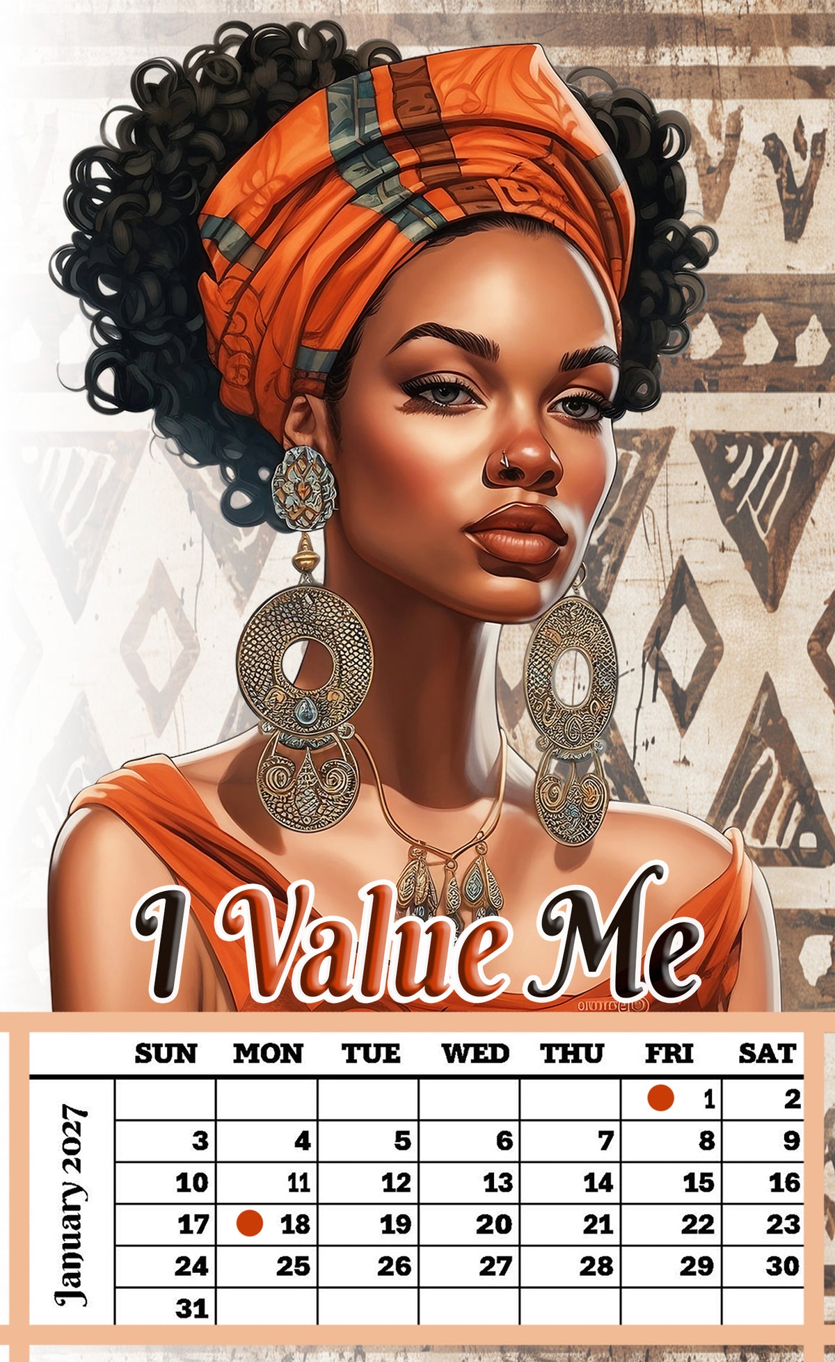 Year 2027 Calendar - Unapologetically Me (Set of 12 1-Month 5x7 Canvas Prints)