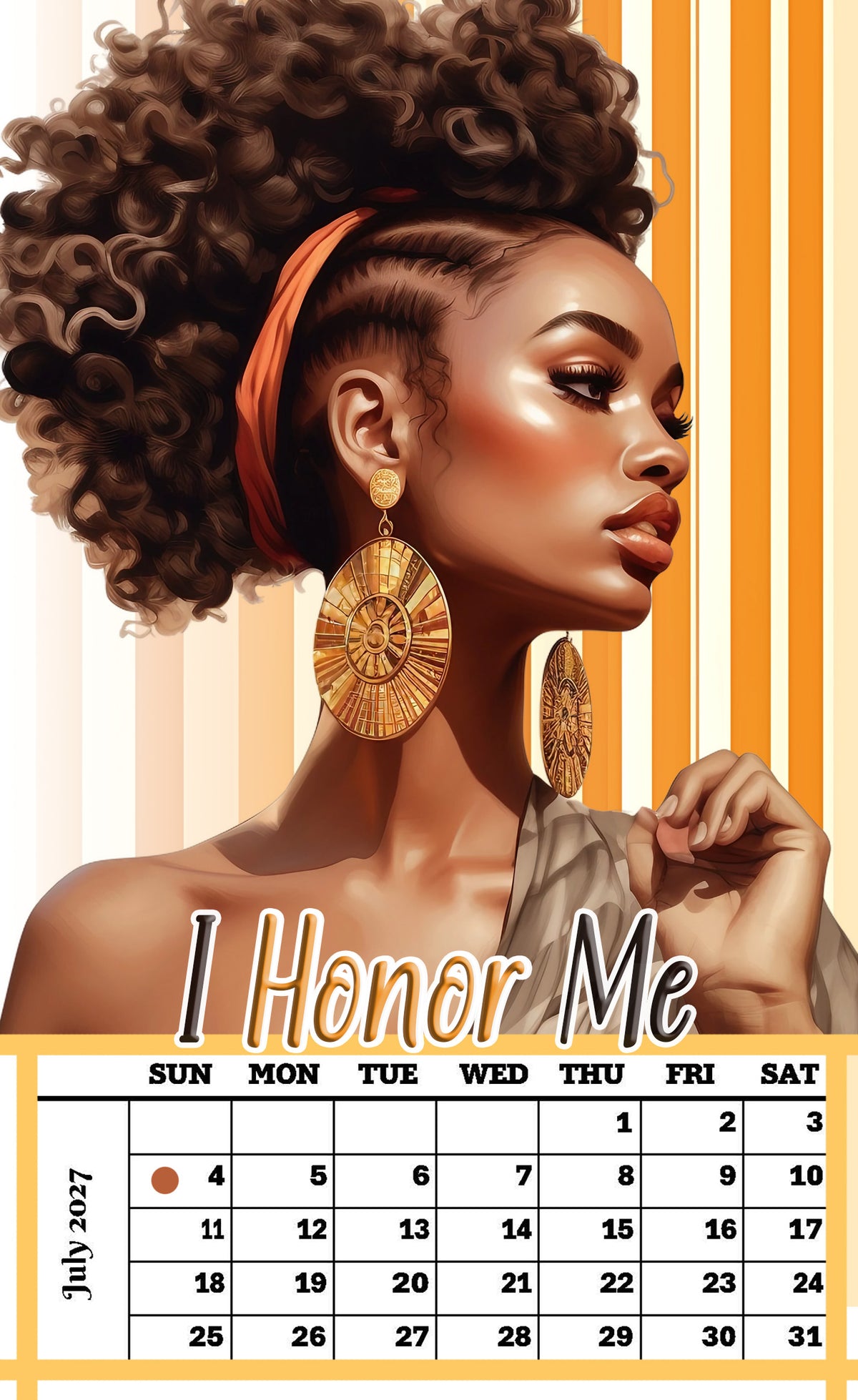 Year 2027 Calendar - Unapologetically Me (Set of 12 1-Month 5x7 Canvas Prints)