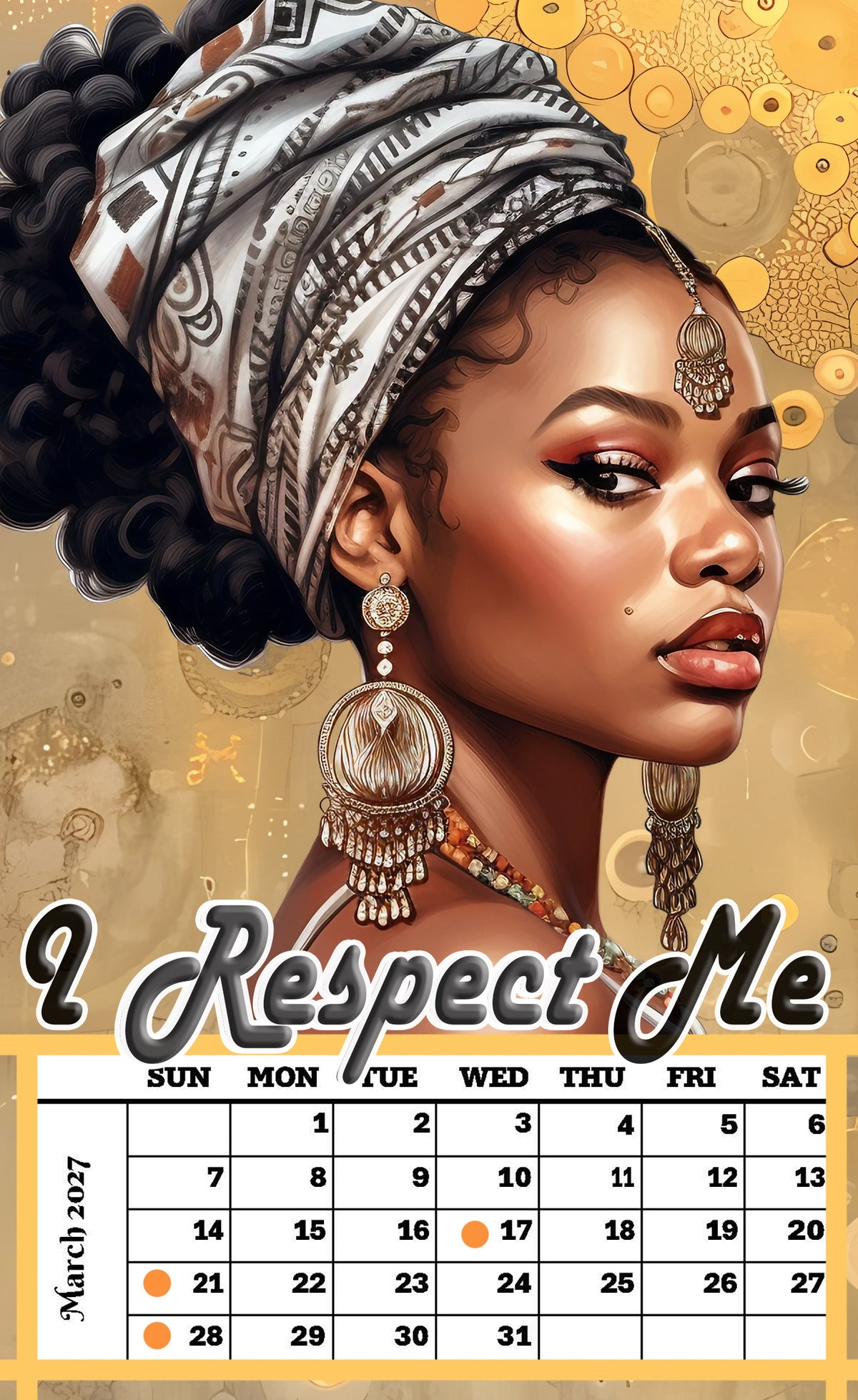Year 2027 Calendar - Unapologetically Me (Set of 12 1-Month 5x7 Canvas Prints)