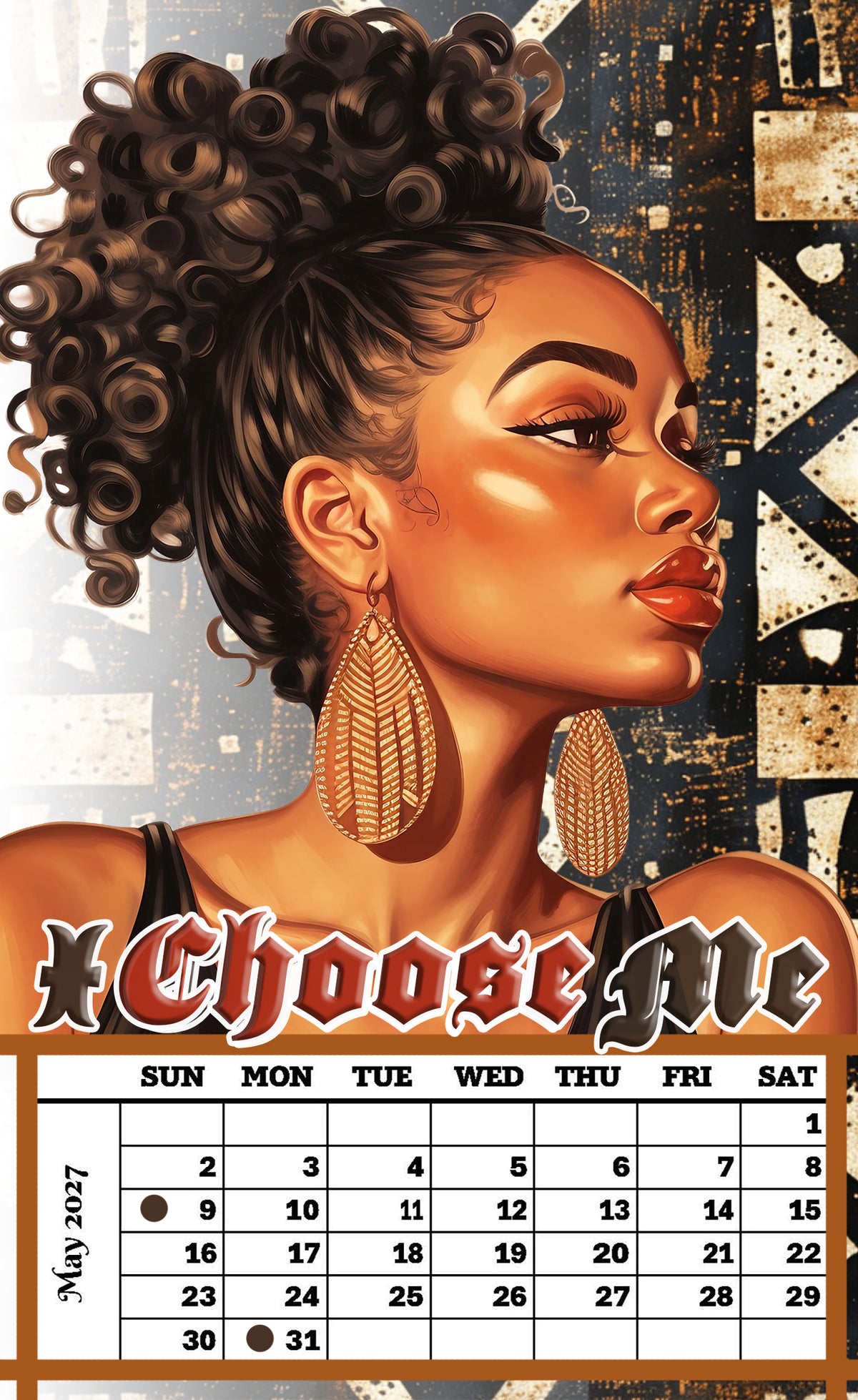 Year 2027 Calendar - Unapologetically Me (Set of 12 1-Month 5x7 Canvas Prints)