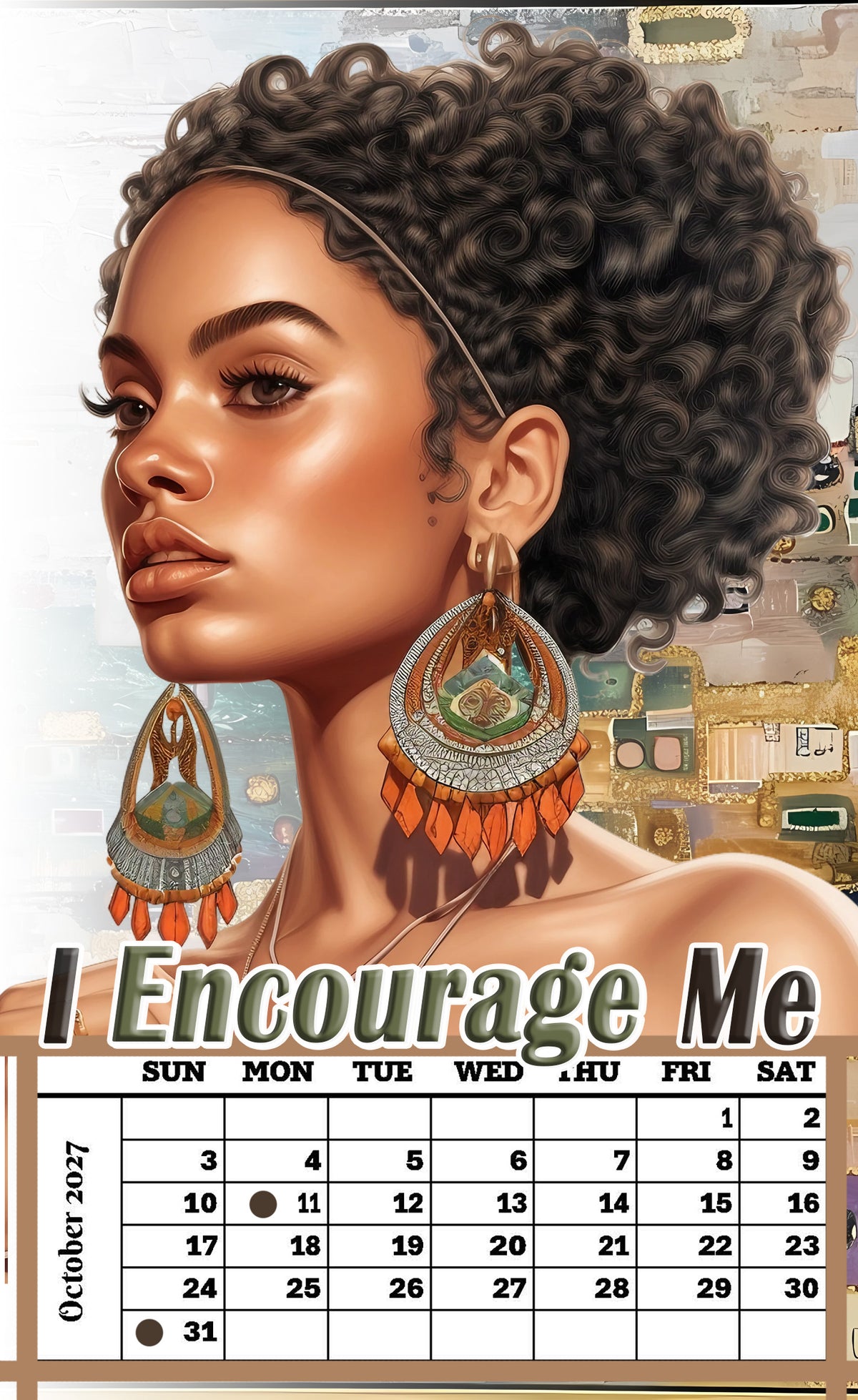Year 2027 Calendar - Unapologetically Me (Set of 12 1-Month 5x7 Canvas Prints)