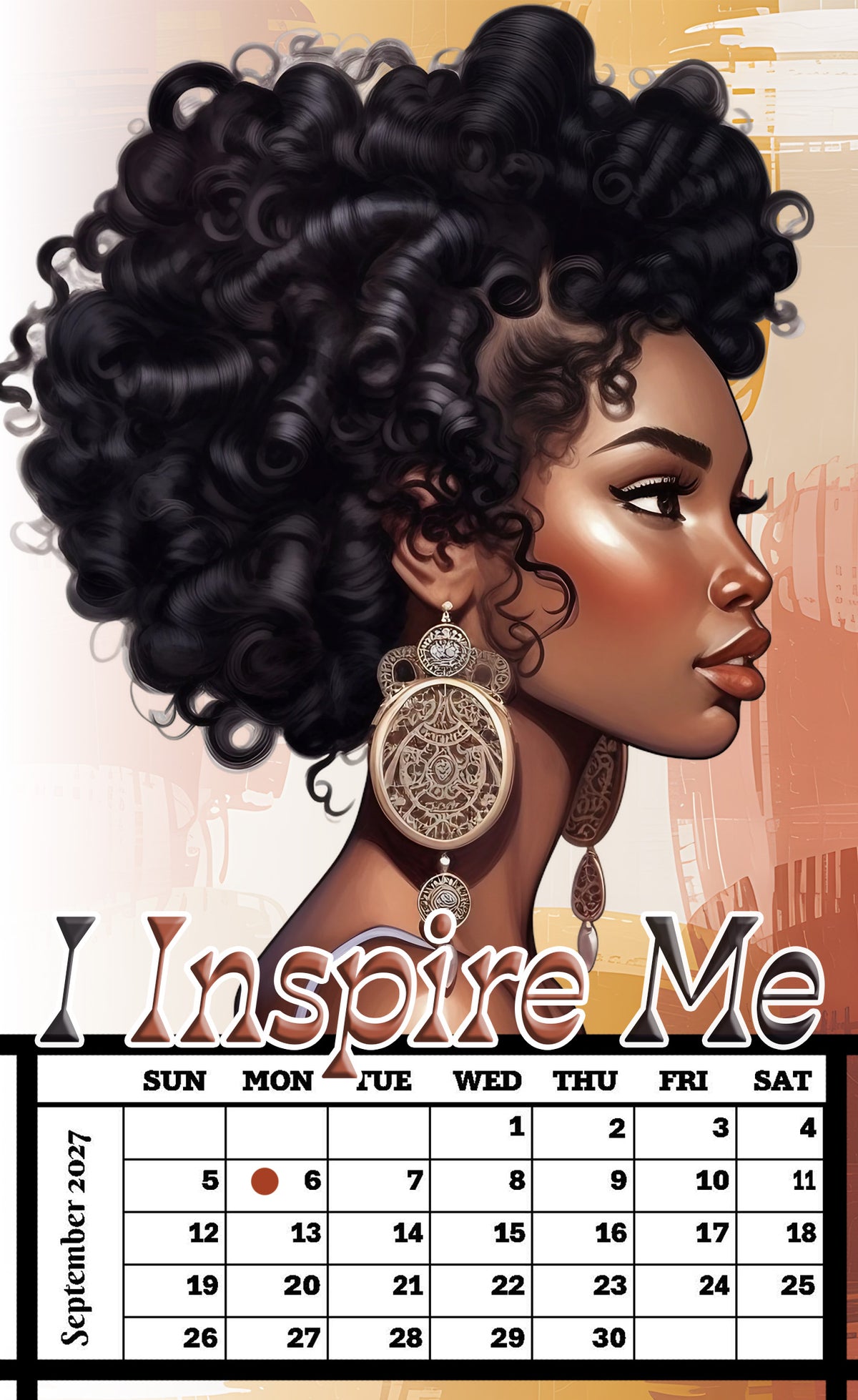 Year 2027 Calendar - Unapologetically Me (Set of 12 1-Month 5x7 Canvas Prints)