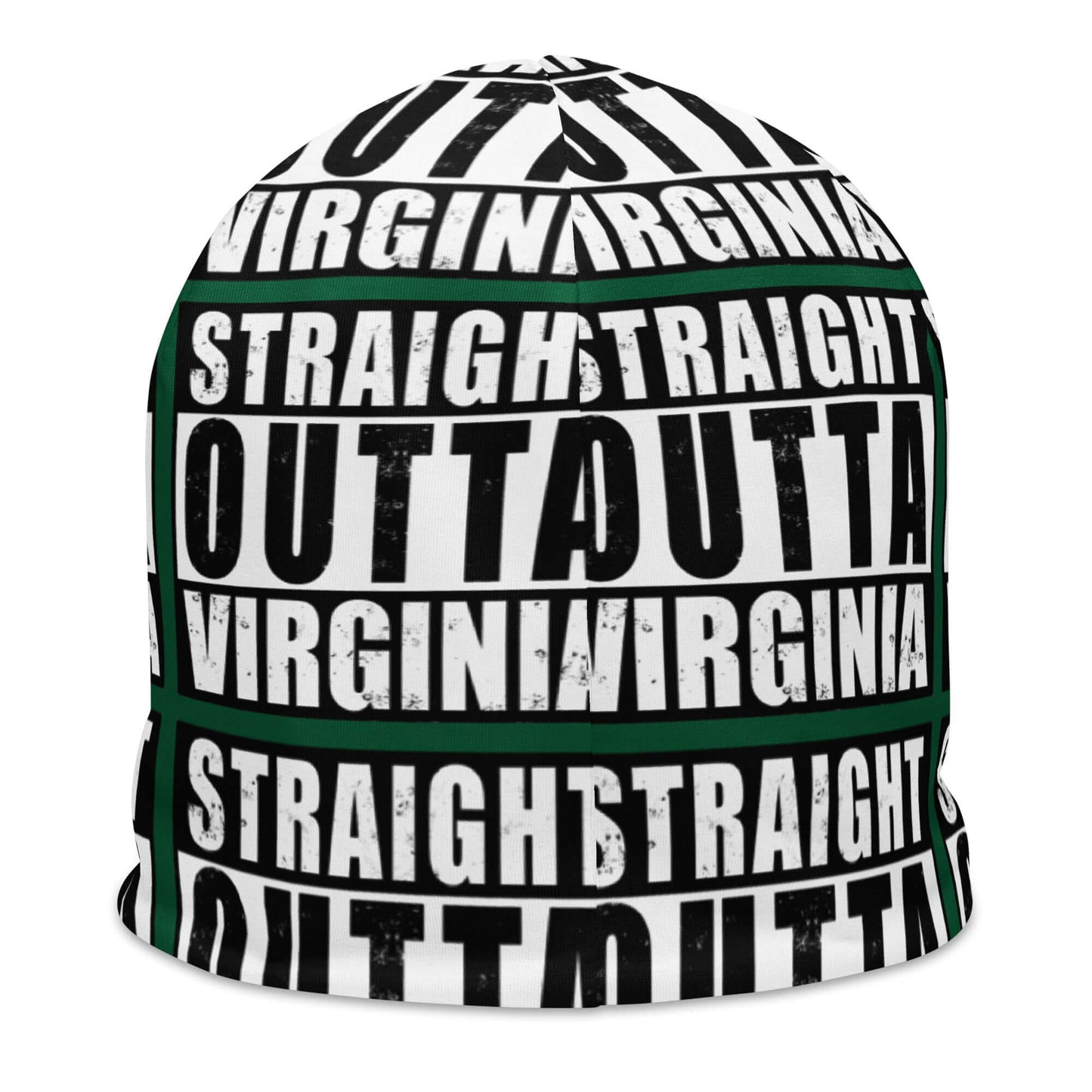 Straight Outta Virginia Print Unisex Beanie - Green